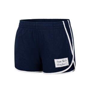 women's navy shorts with screened Penn State Nittany Lions on white patch